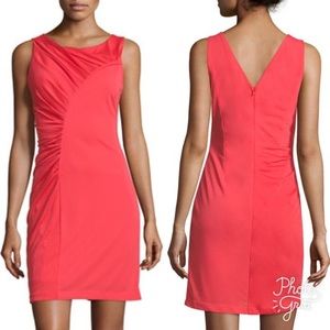 Halston Heritage Poppy ruched sleeveless dress